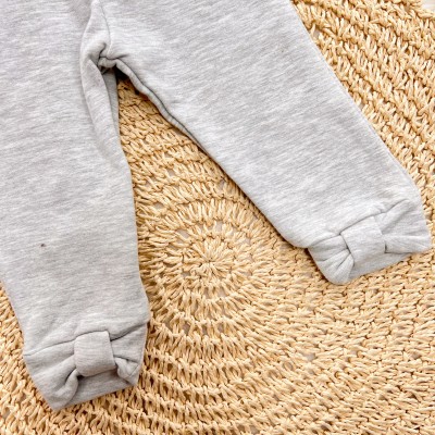 Conj. Jaqueta de Moletom Lacinho e Calça Legging - Vermelho e Mescla